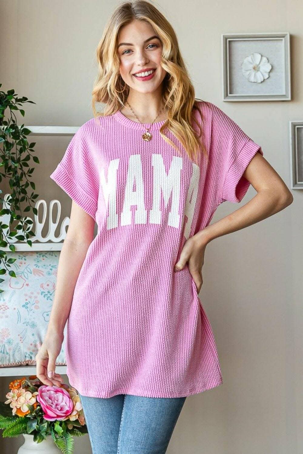 Bold Letter Graphic Print Short Sleeve T-Shirt
