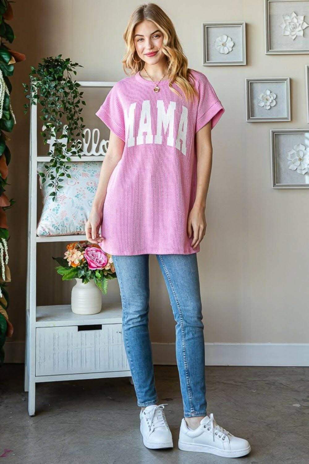 Bold Letter Graphic Print Short Sleeve T-Shirt