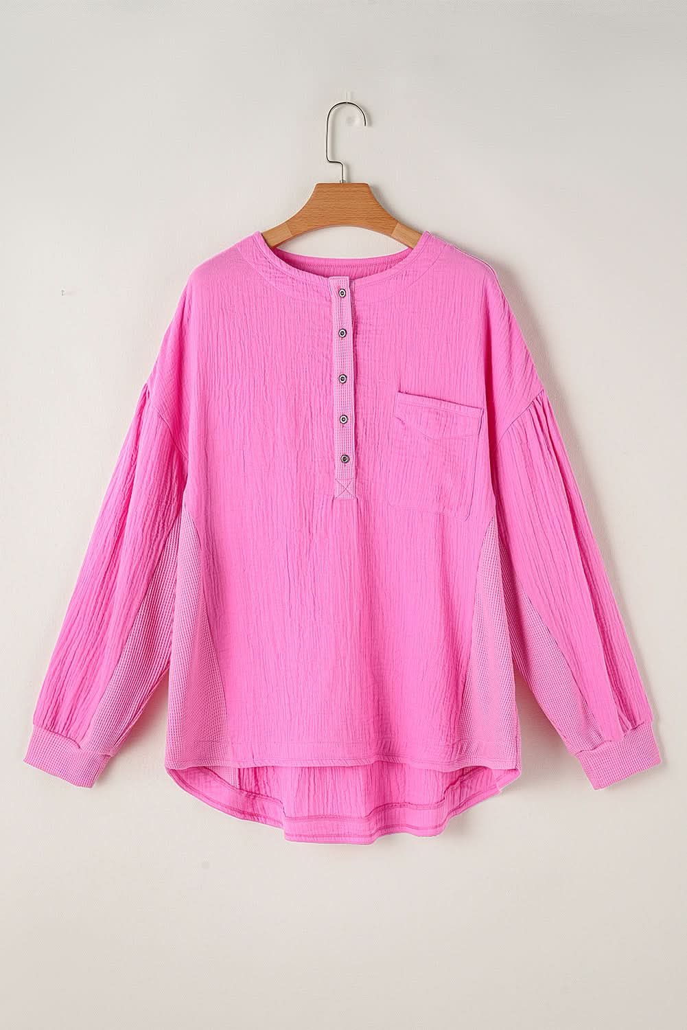 Bonbon plus size half-button top