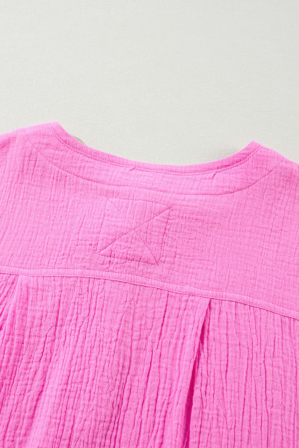 Bonbon plus size half-button top