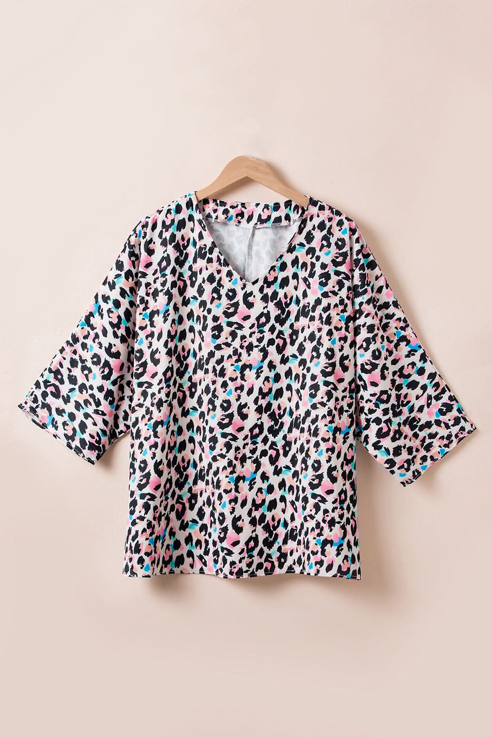 Brown leopard batwing top for plus sizes