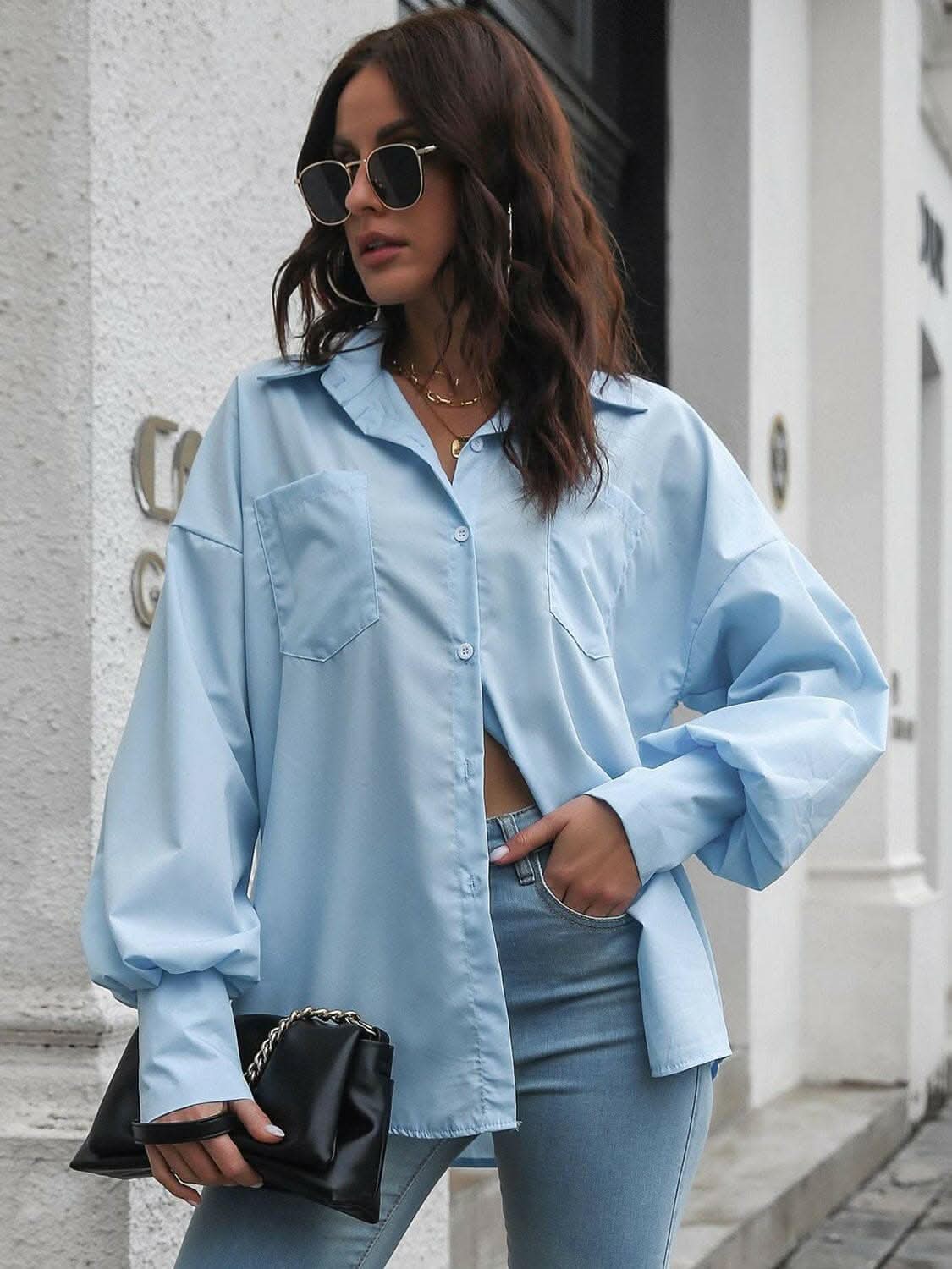 Chic Lantern Sleeve Shirt