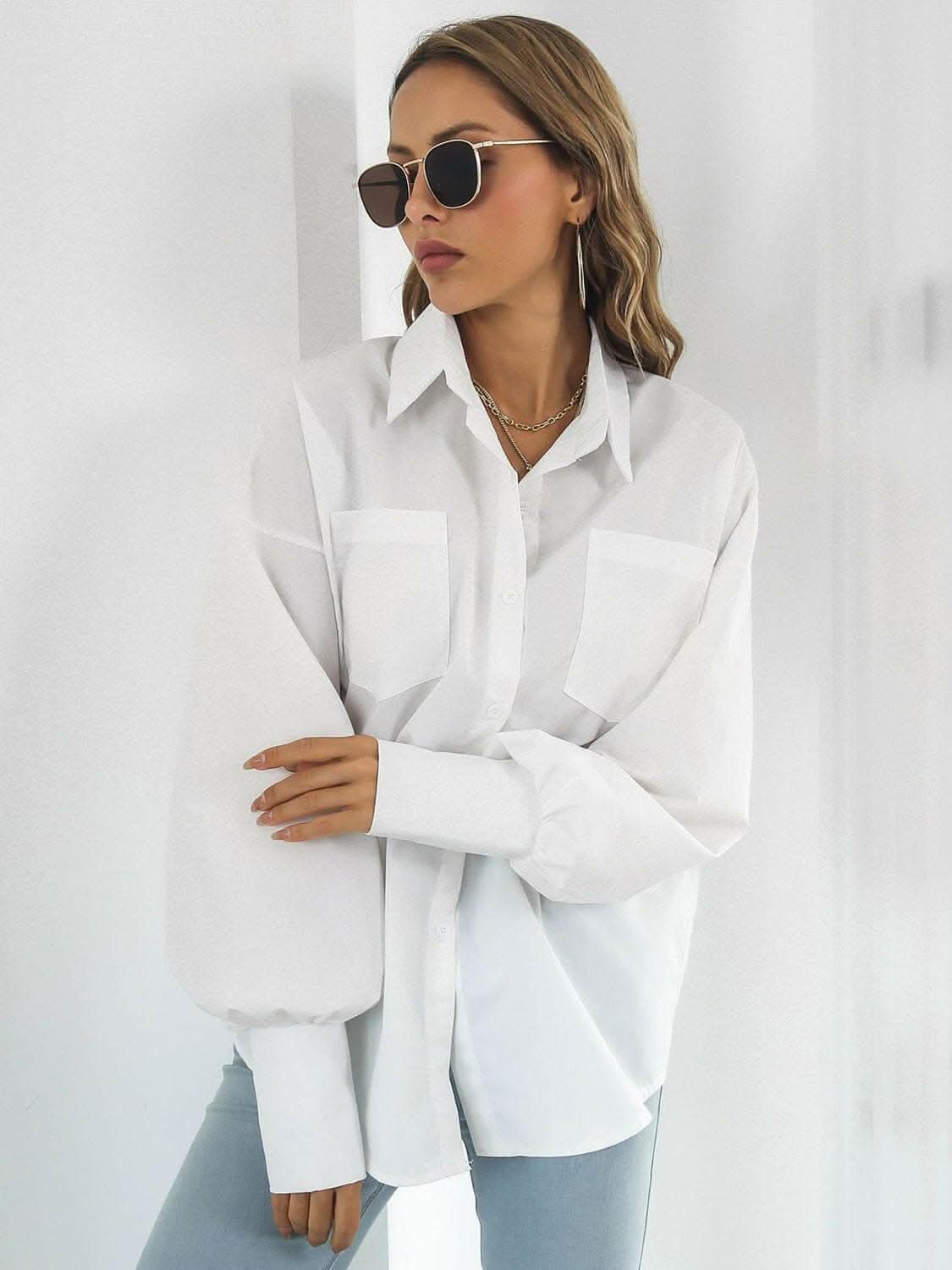 Chic Lantern Sleeve Shirt