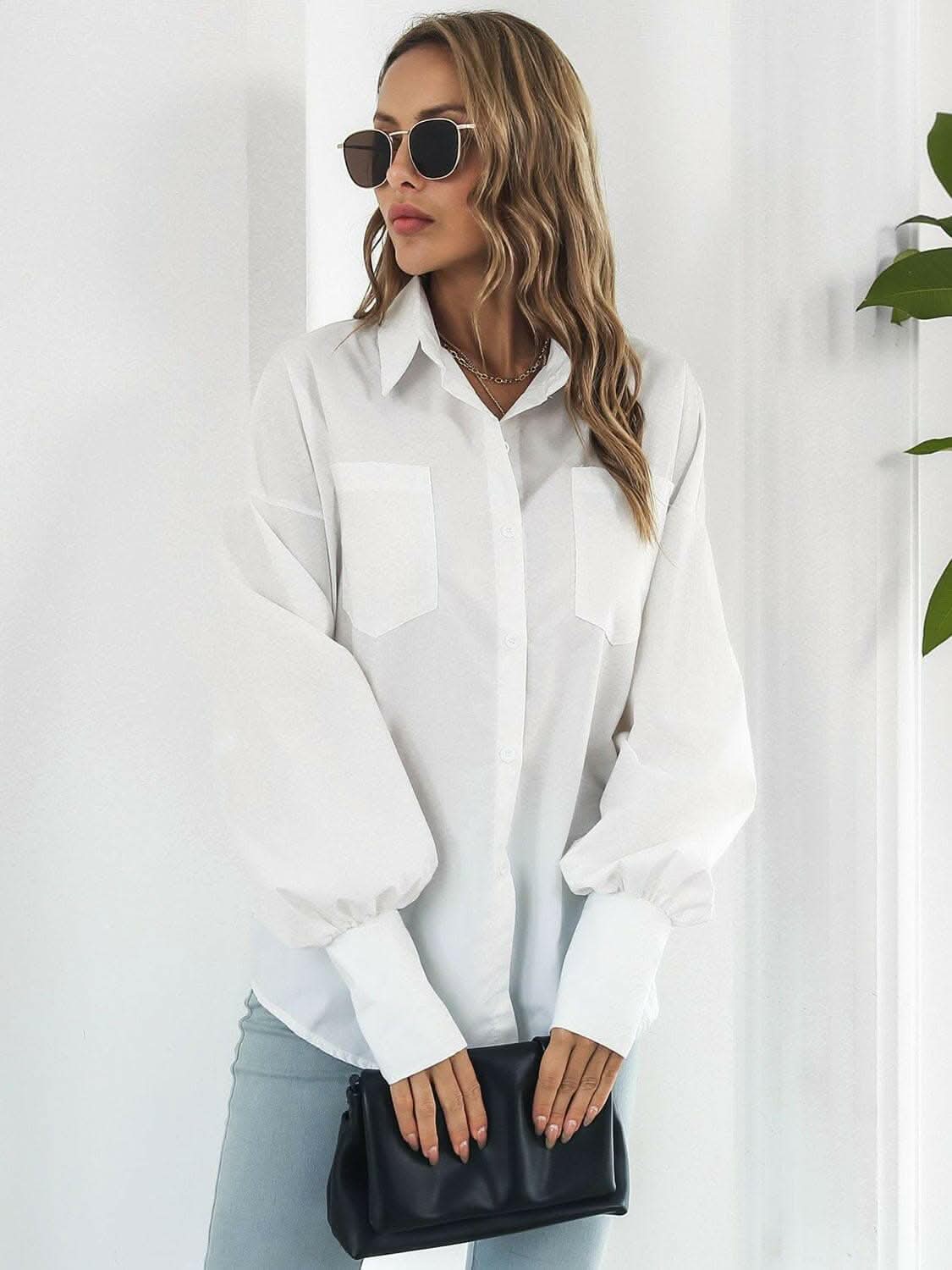 Chic Lantern Sleeve Shirt