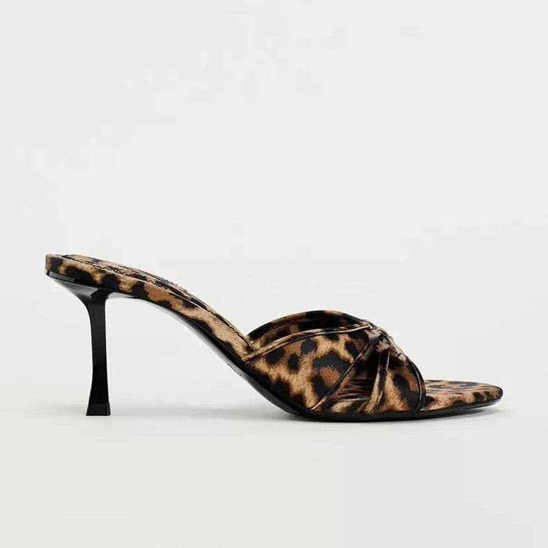 Chic Leopard Bow Kitten Heels