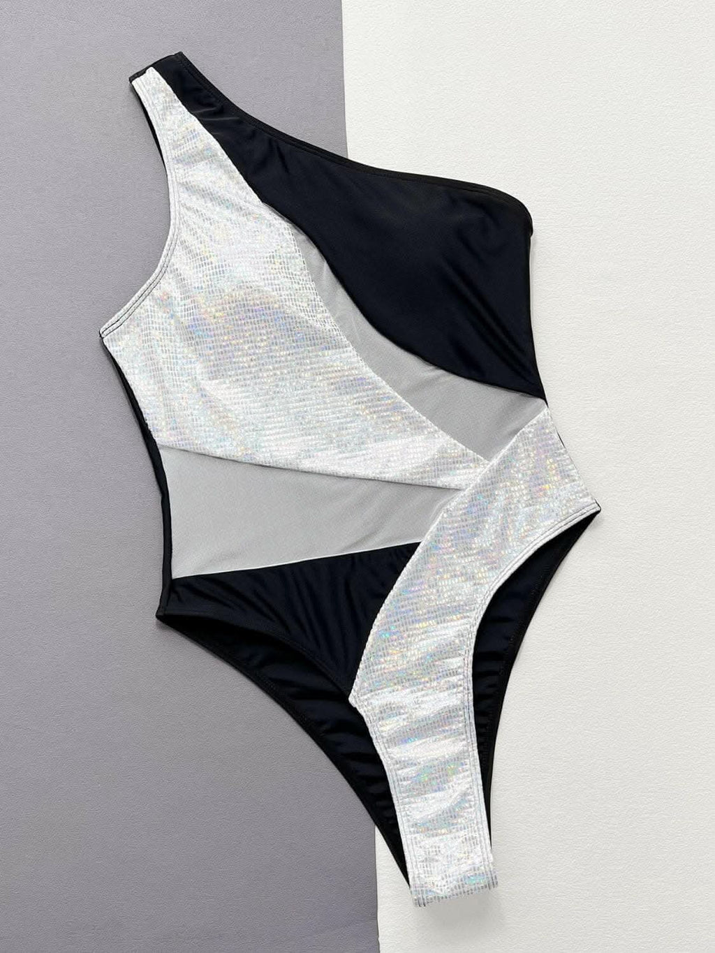 Chic contrast panel swimsuit