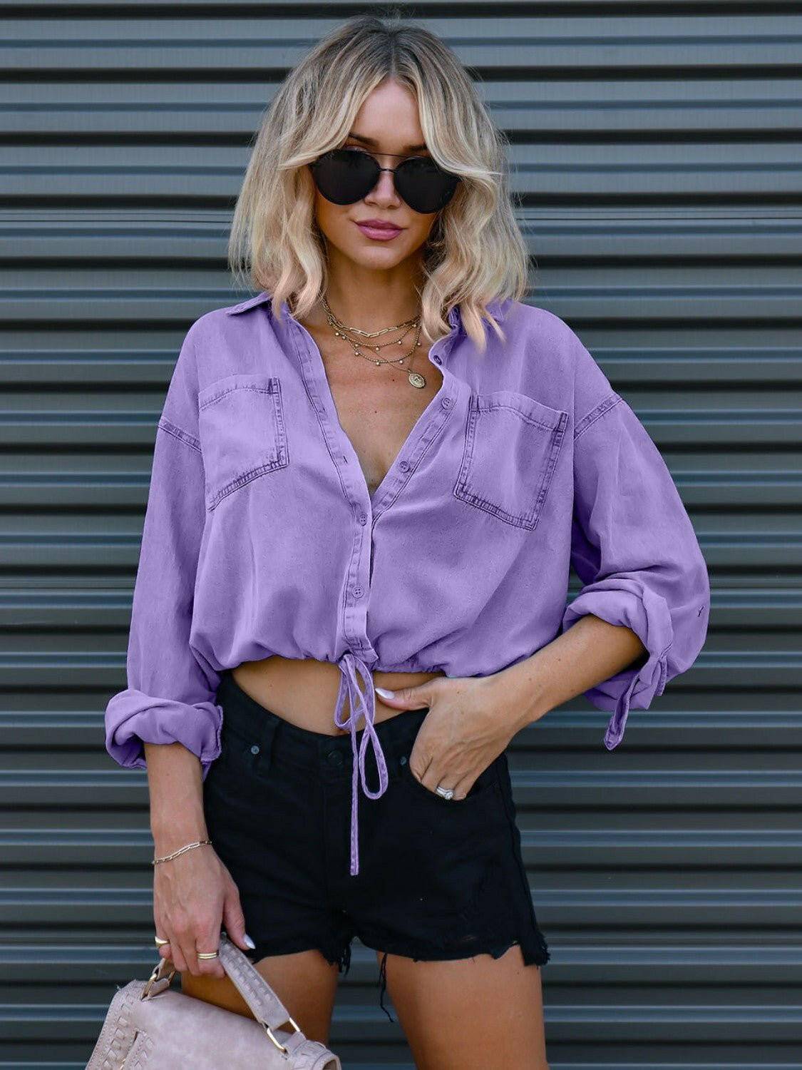 Premium Chic denim top with pockets