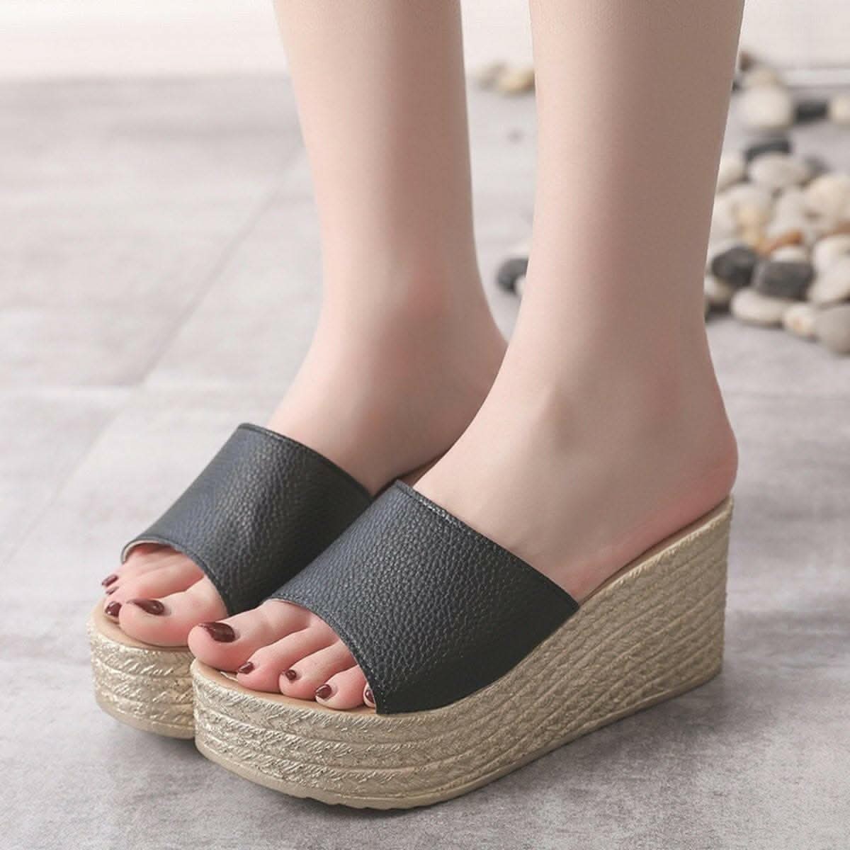 Chic open toe elevated sandals