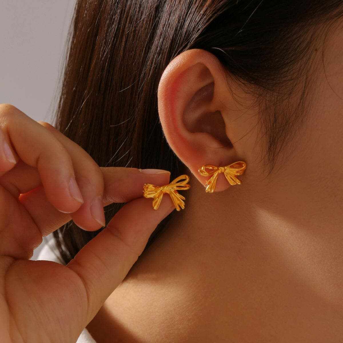 Chic titanium steel stud earrings