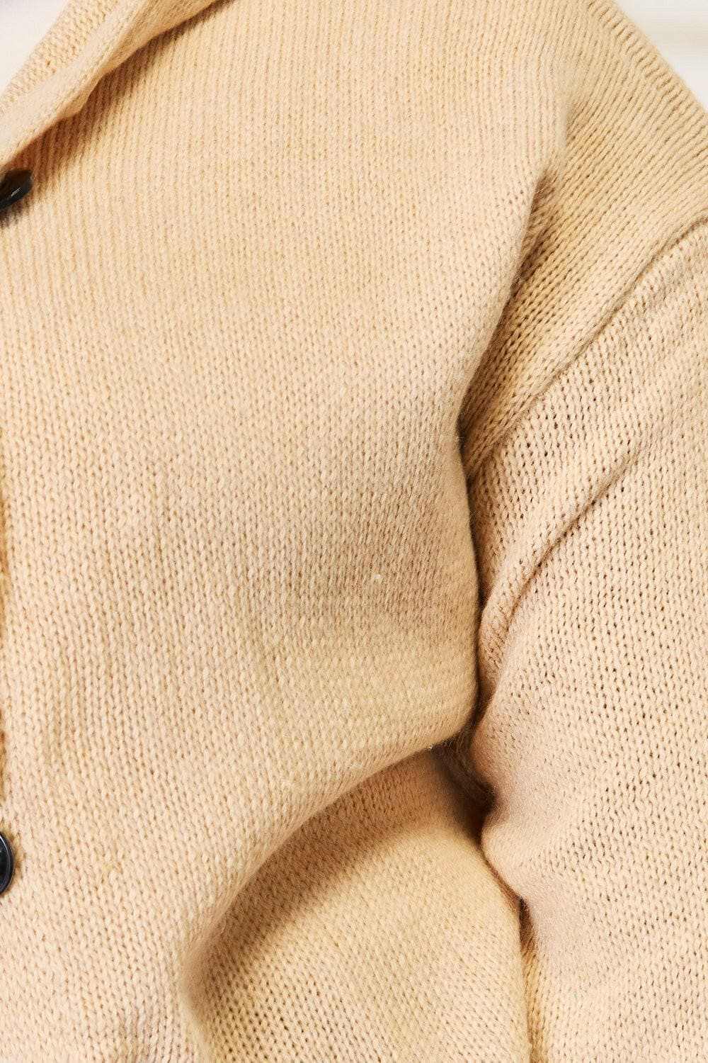Cozy hooded sweater with buttons