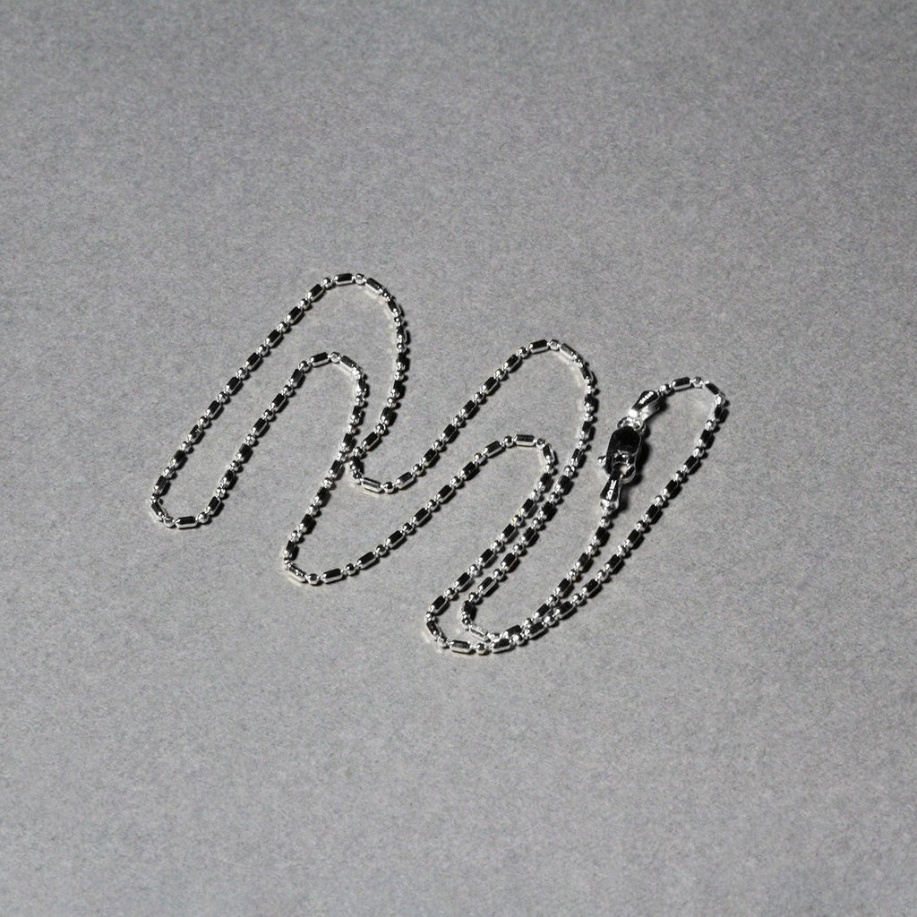 14k White Gold Diamond-Cut Alternating Bead Chain (1.10 mm)