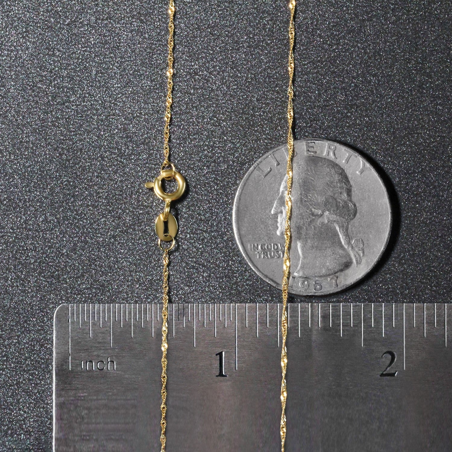 14k Yellow Gold Singapore Chain 0.81 mm