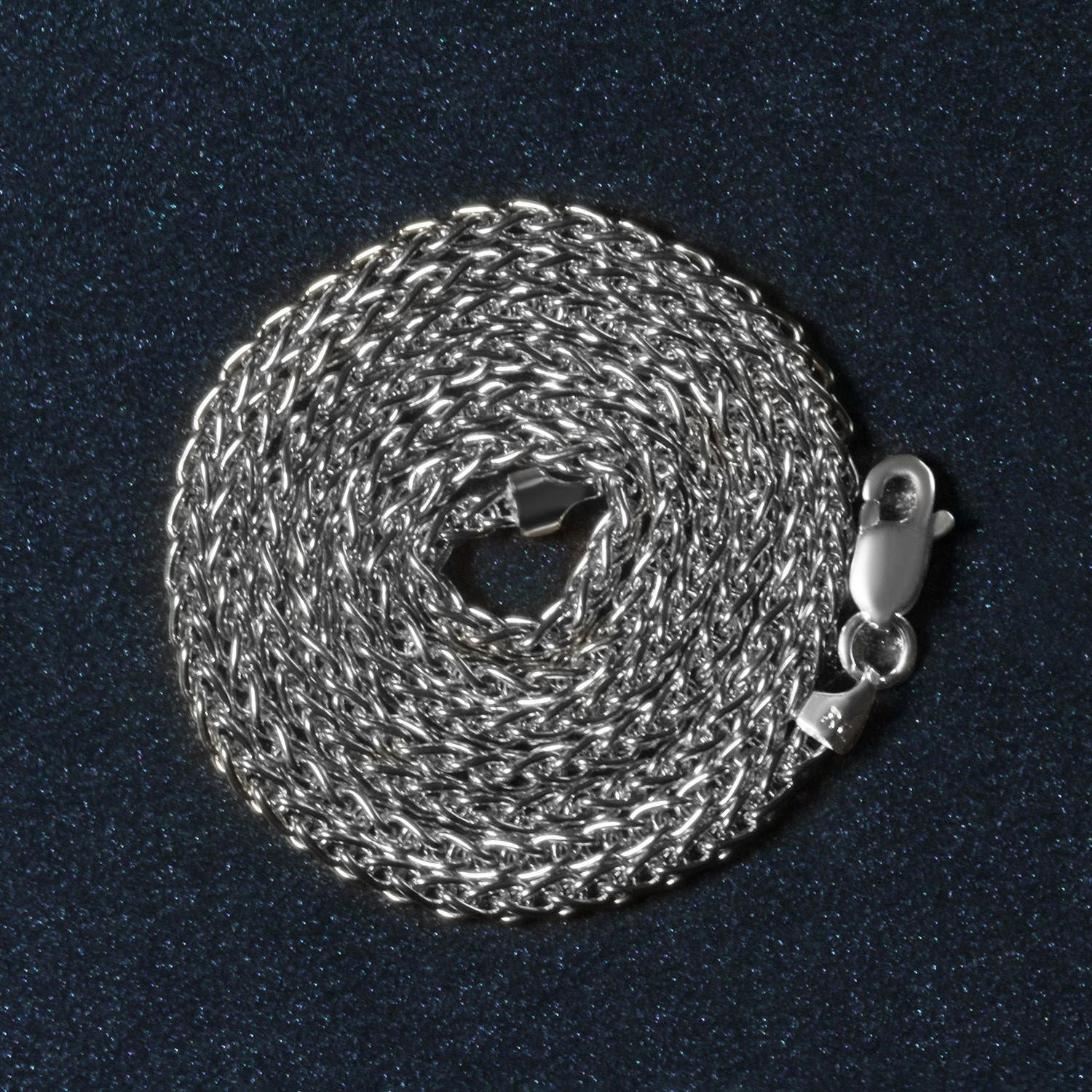 14k White Gold Round Wheat Chain (2.1 mm)