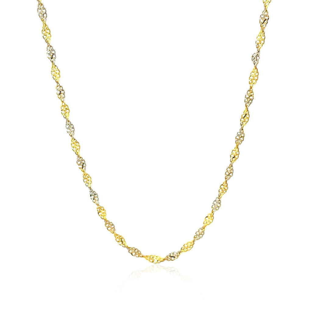 14k Two-Tone Gold Singapore Chain (2.50 mm)