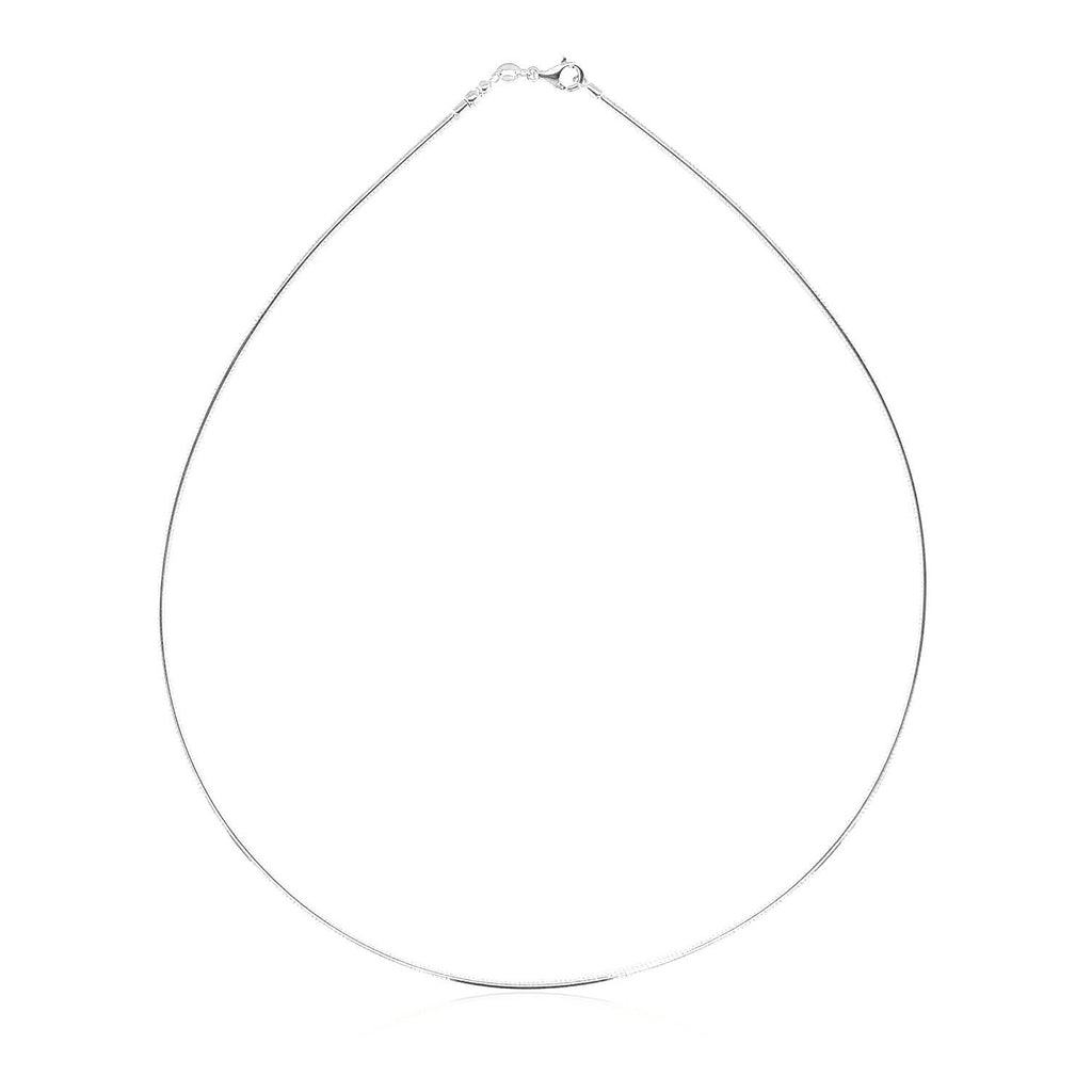 14k White Gold Necklace in a Round Omega Chain Style