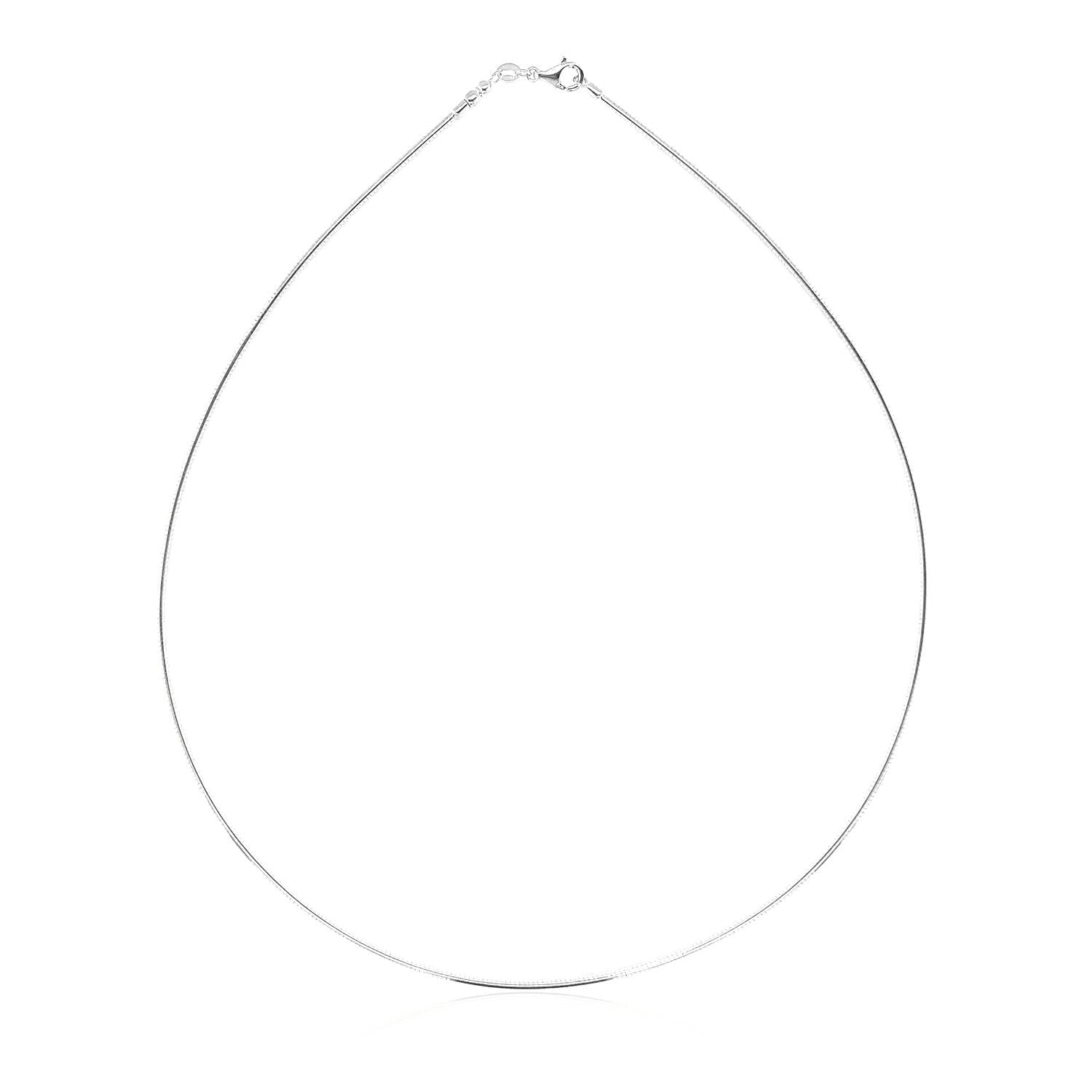 14k White Gold Necklace in a Round Omega Chain Style