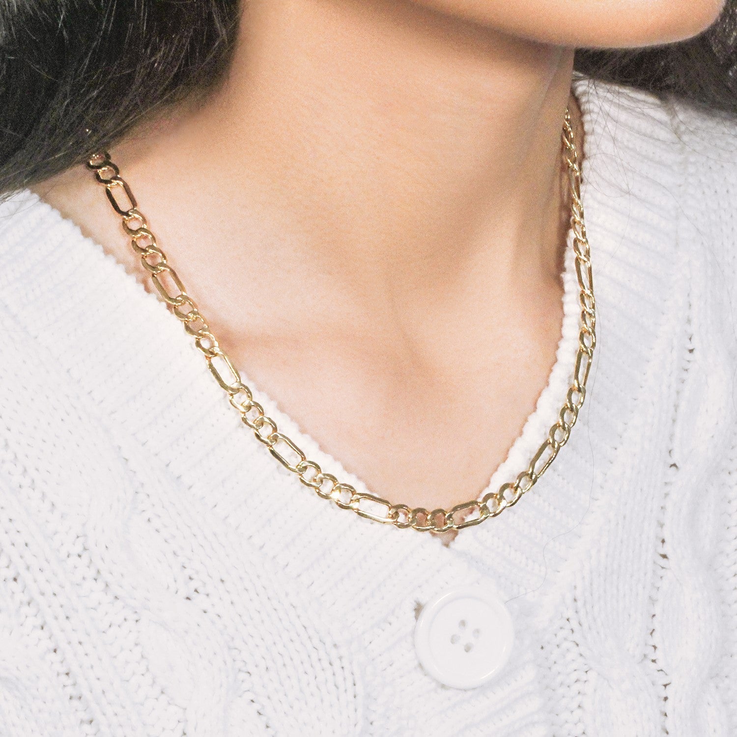 10k Yellow Gold Lite Figaro Chain (6.60 mm)
