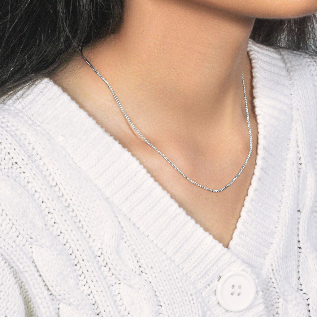 14k White Gold Round Wheat Chain (1.2 mm)