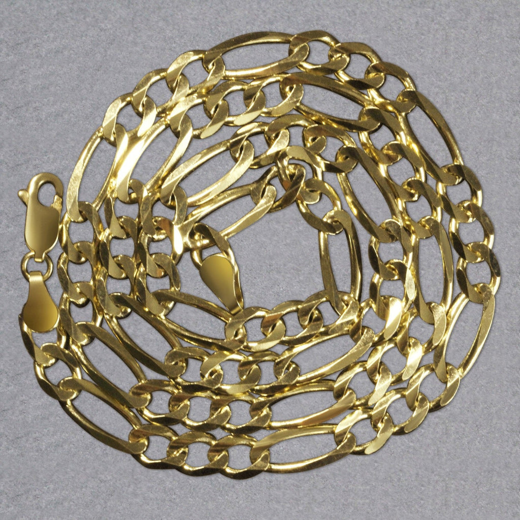 14k Yellow Gold Solid Figaro Chain (6.00 mm)