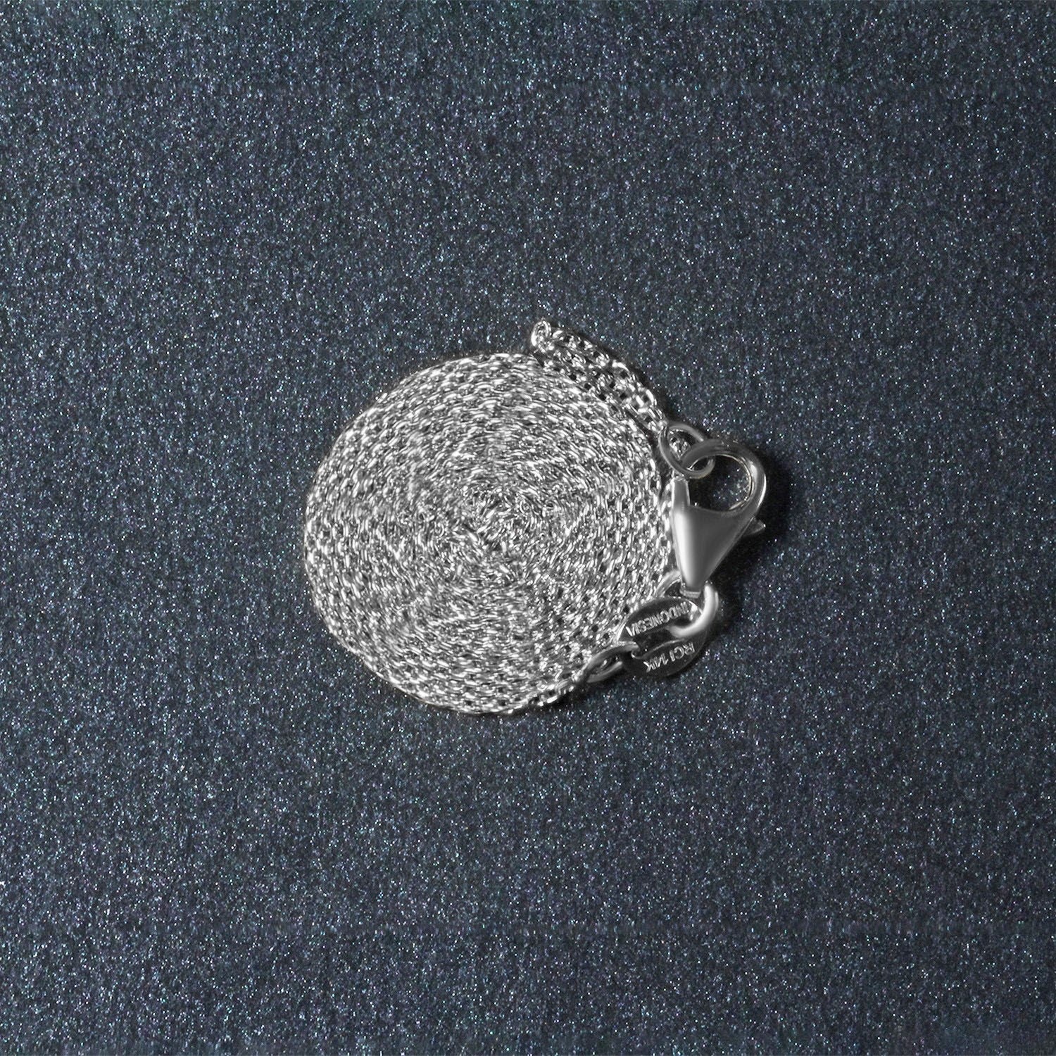 18k White Gold Round Cable Link Chain (0.97 mm)