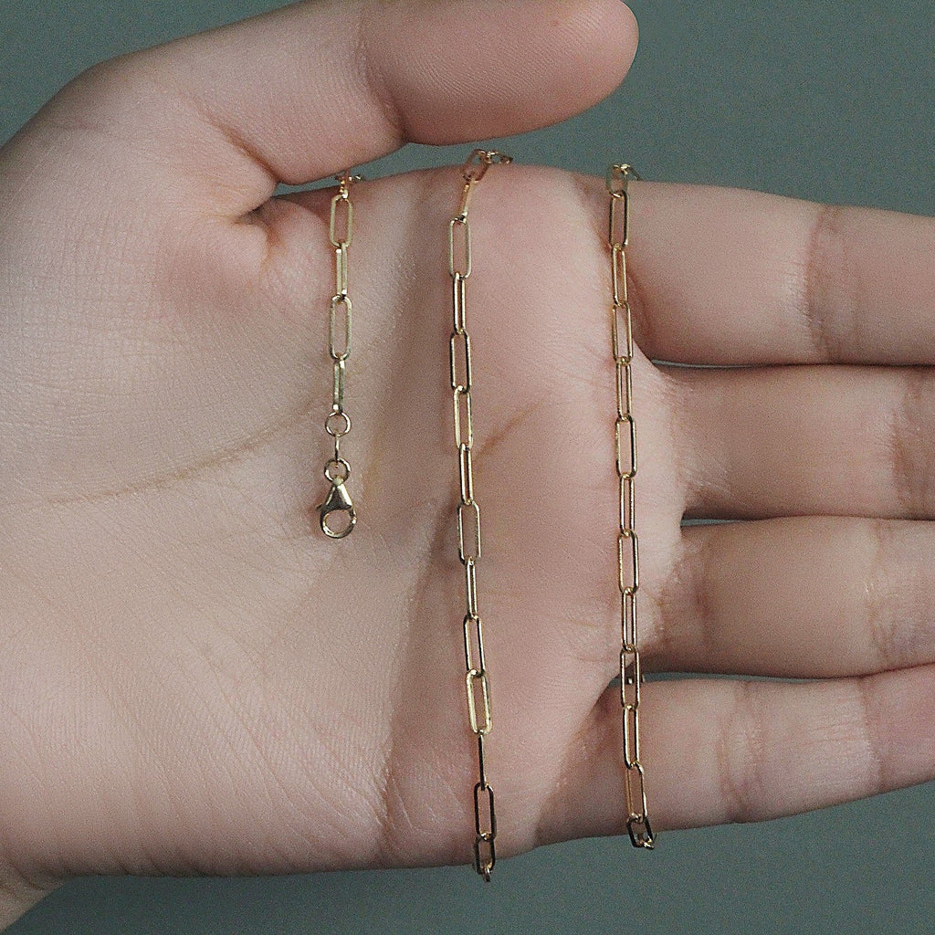 14K Yellow Gold Paperclip Chain (2.50 mm)