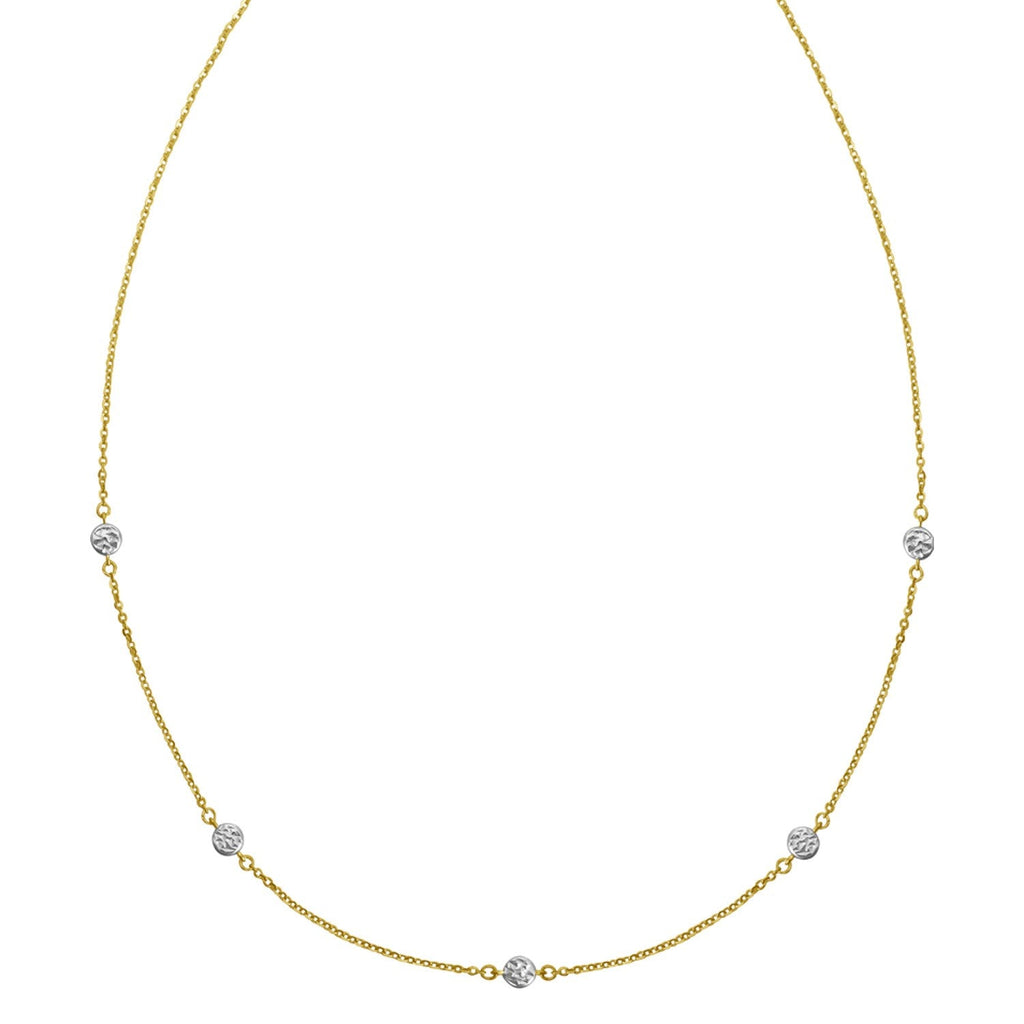 14K Two Tone Gold Classic Paperclip Chain Necklace