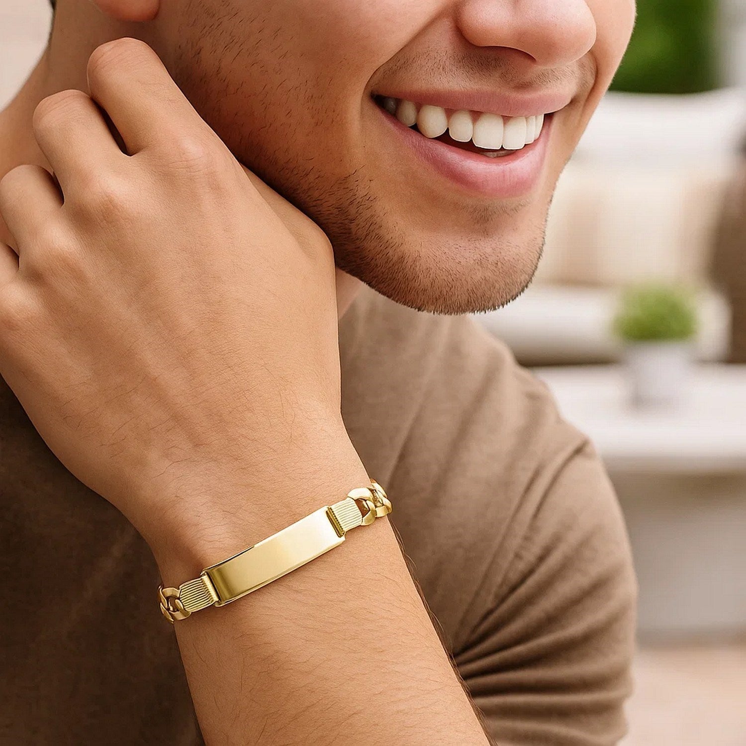 14k Yellow Gold Curb ID Bracelet (11.00 mm)