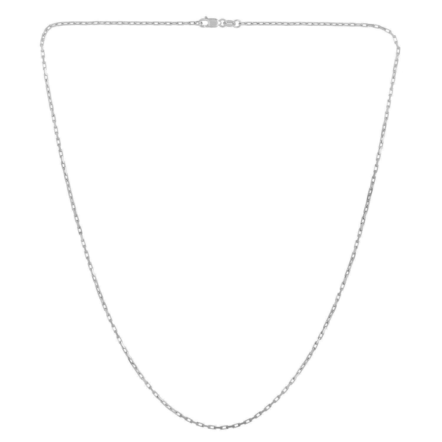 14k White Gold French Cable Chain (1.30 mm)