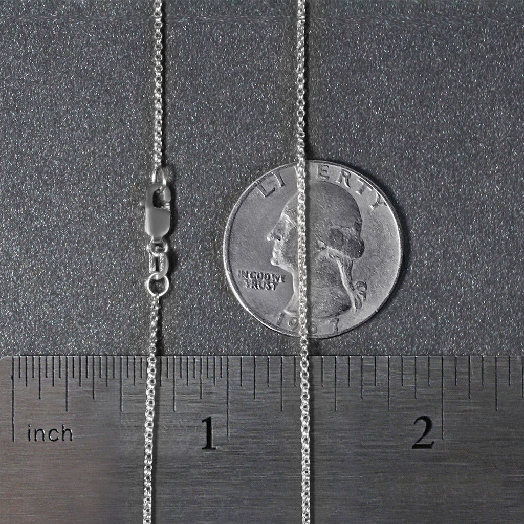 14k White Gold Diamond Cut Rolo Chain (1.10 mm)