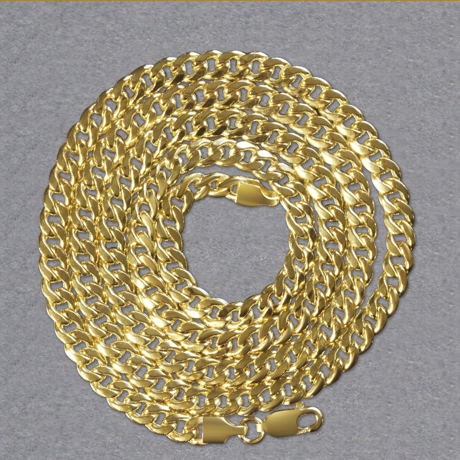 10k Yellow Gold Miami Cuban Semi Solid Chain (4.50 mm)