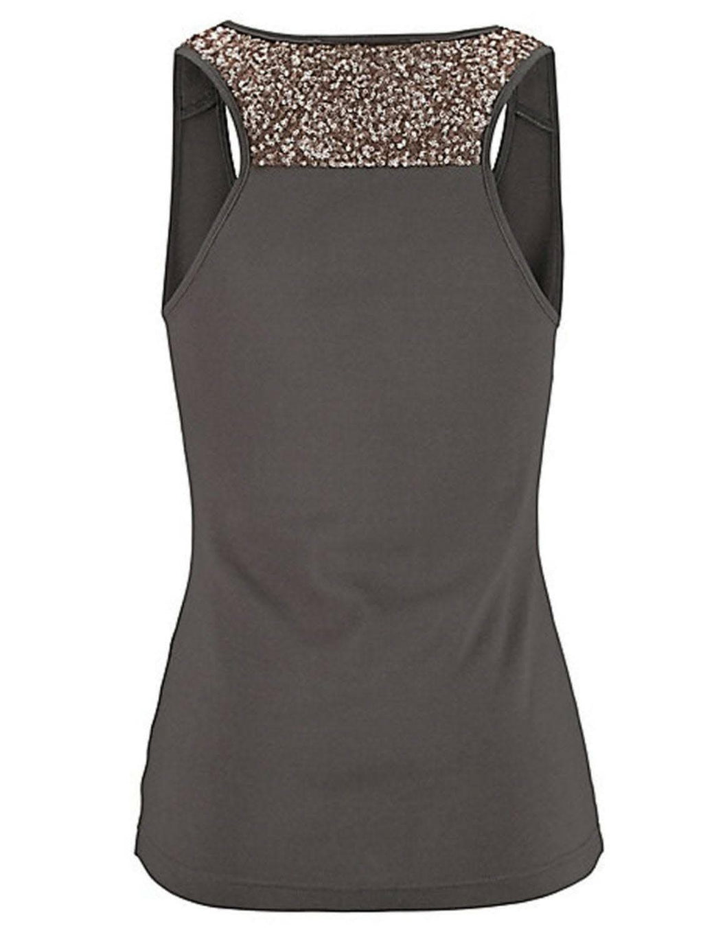 Dazzling sequin sheer tank top