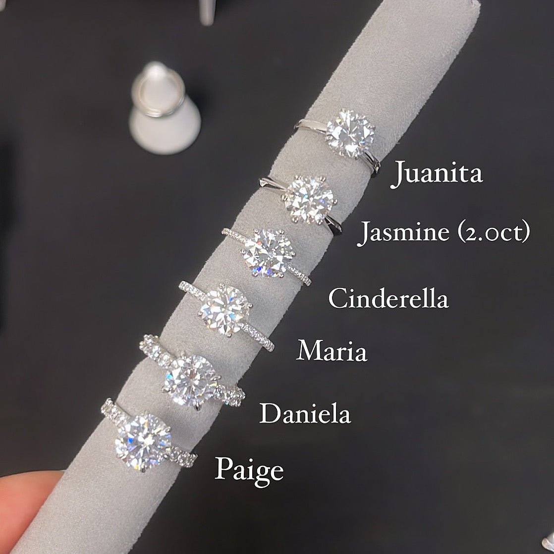 3.5ct Round Cut Moissanite Double Hidden Halo Engagement Ring