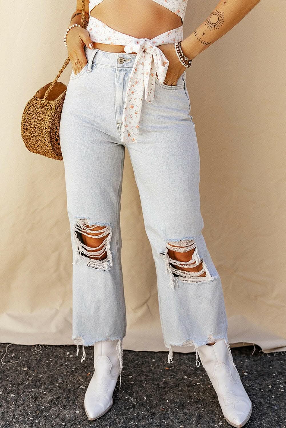 Premium Edgy distressed denim jeans