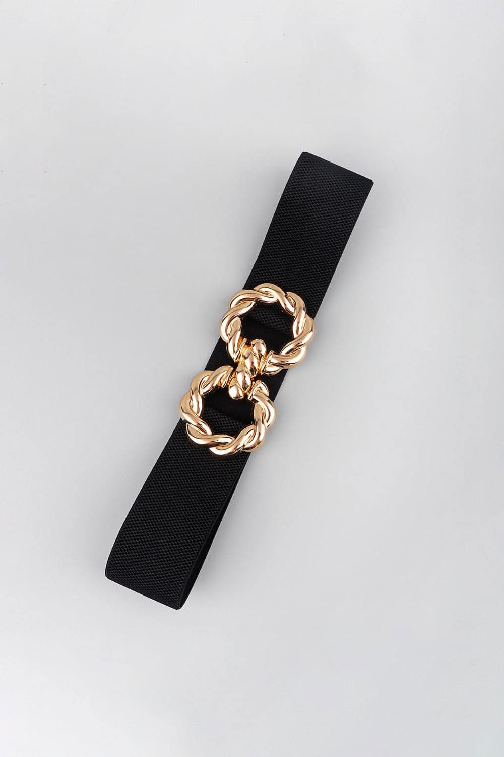 Elastic belt with zinc alloy buckle