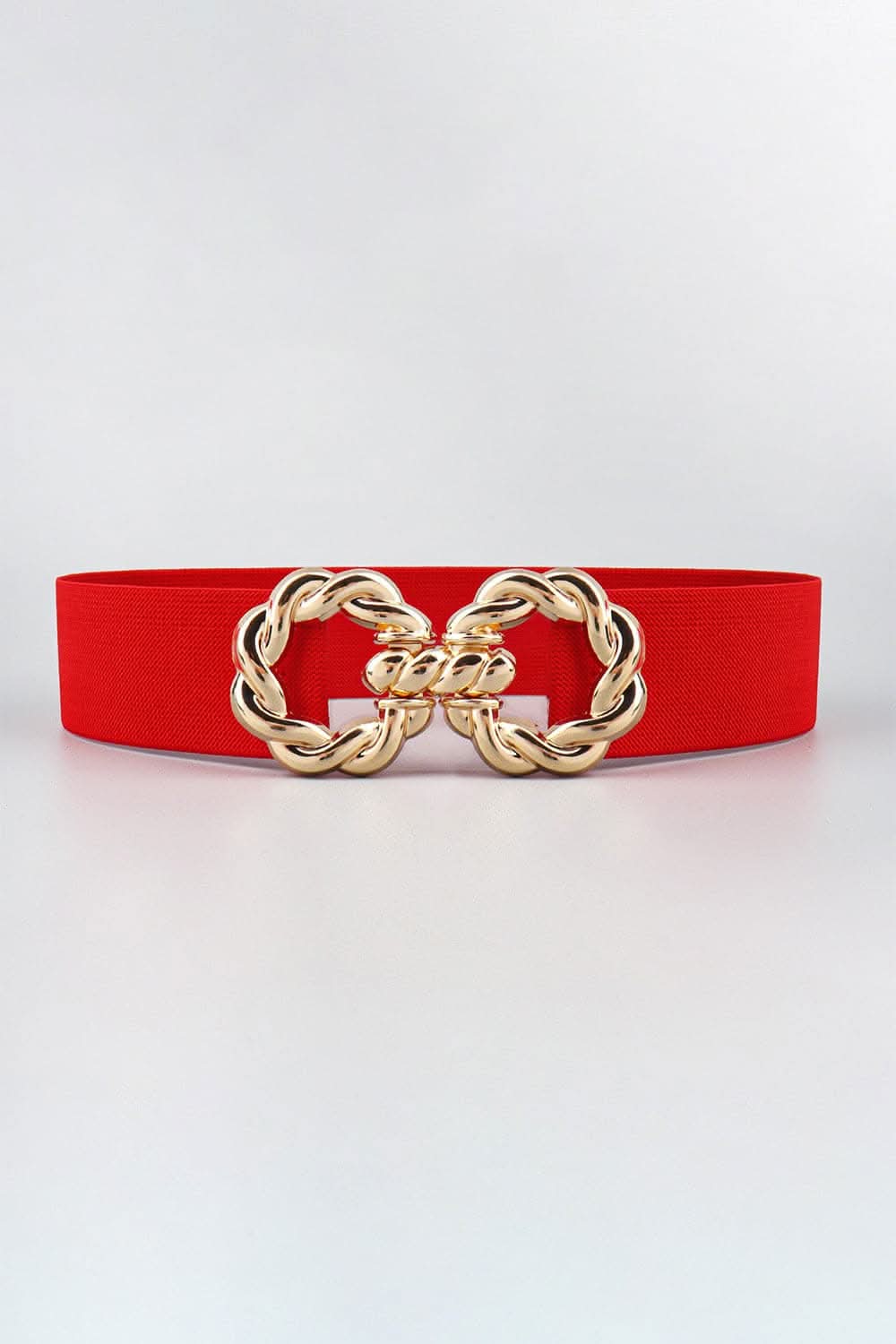 Elastic belt with zinc alloy buckle