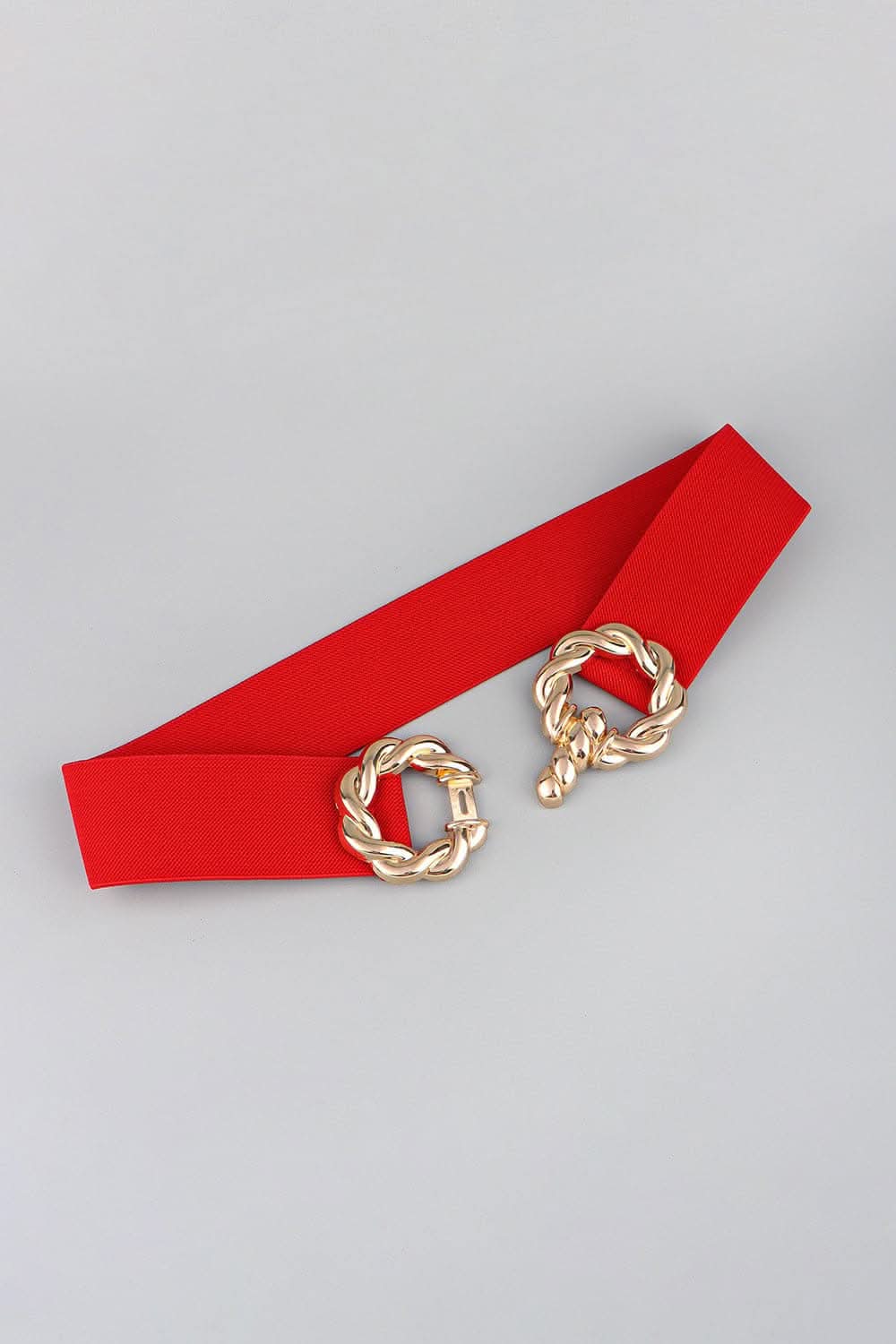 Elastic belt with zinc alloy buckle