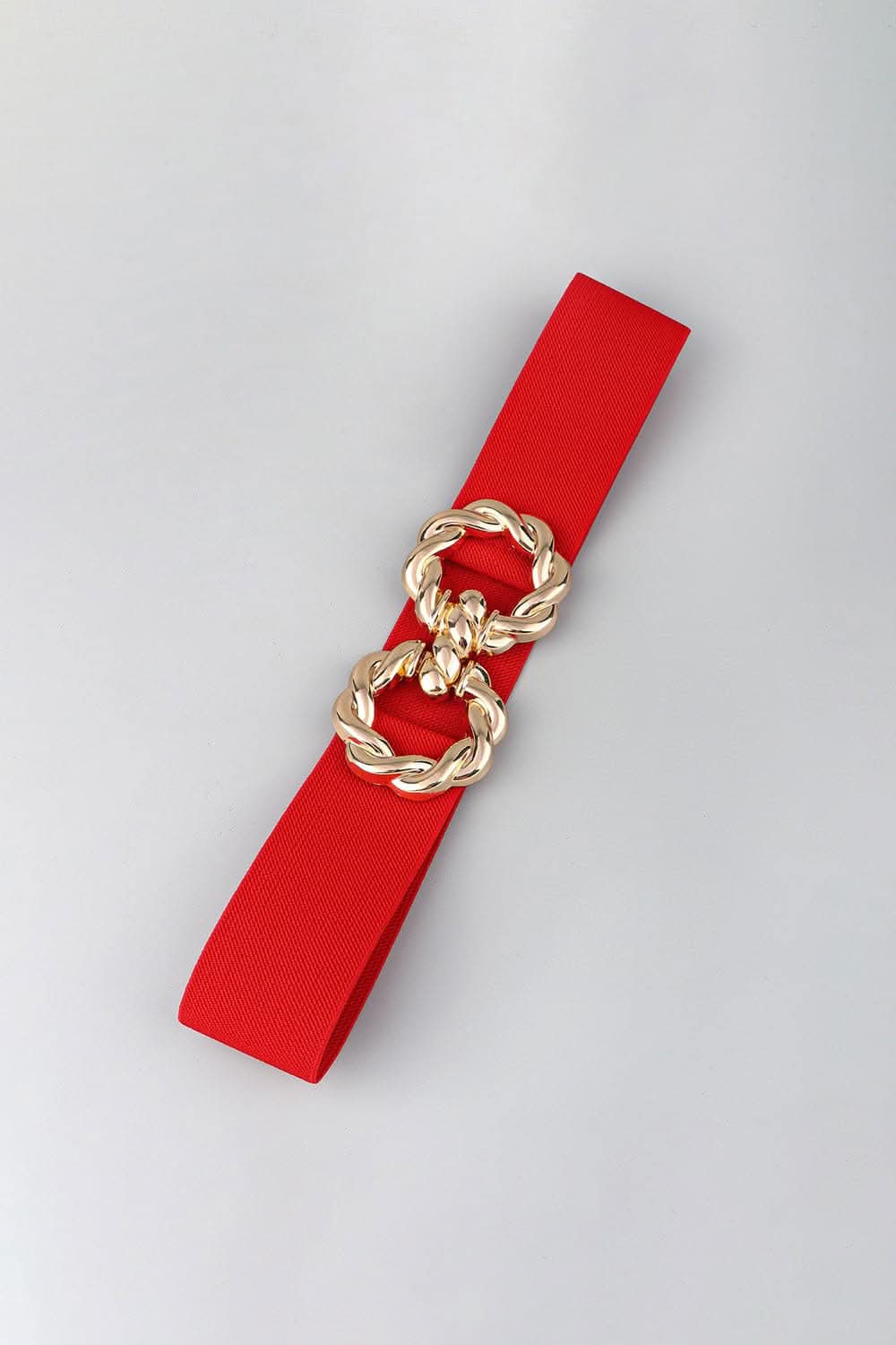 Elastic belt with zinc alloy buckle