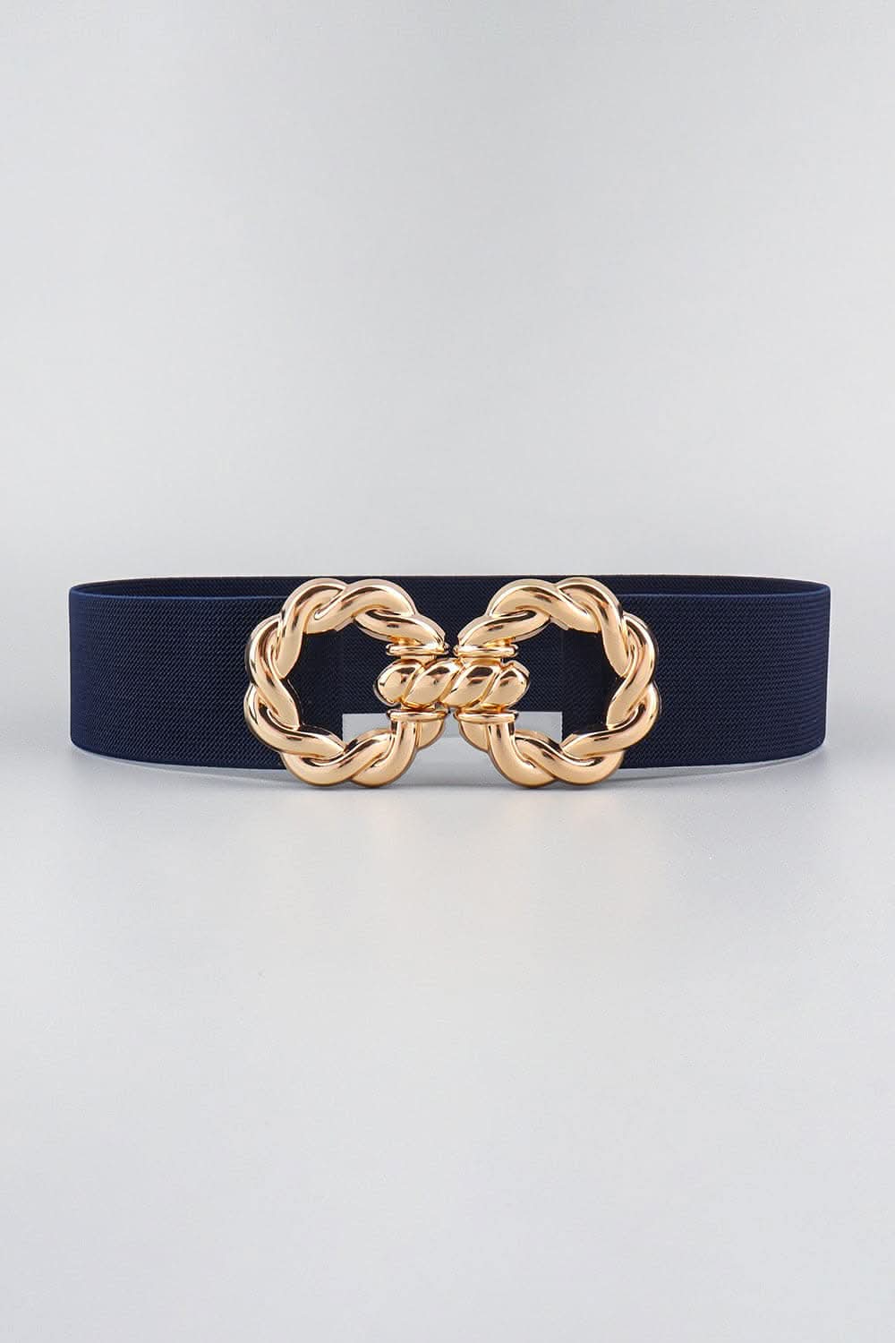 Elastic belt with zinc alloy buckle