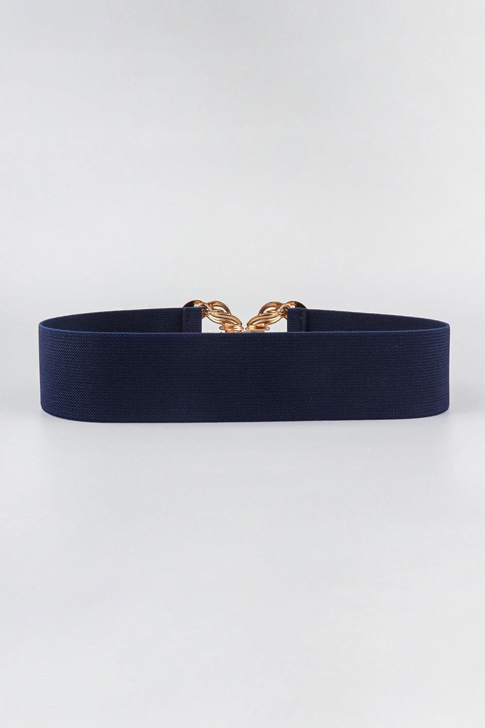 Elastic belt with zinc alloy buckle