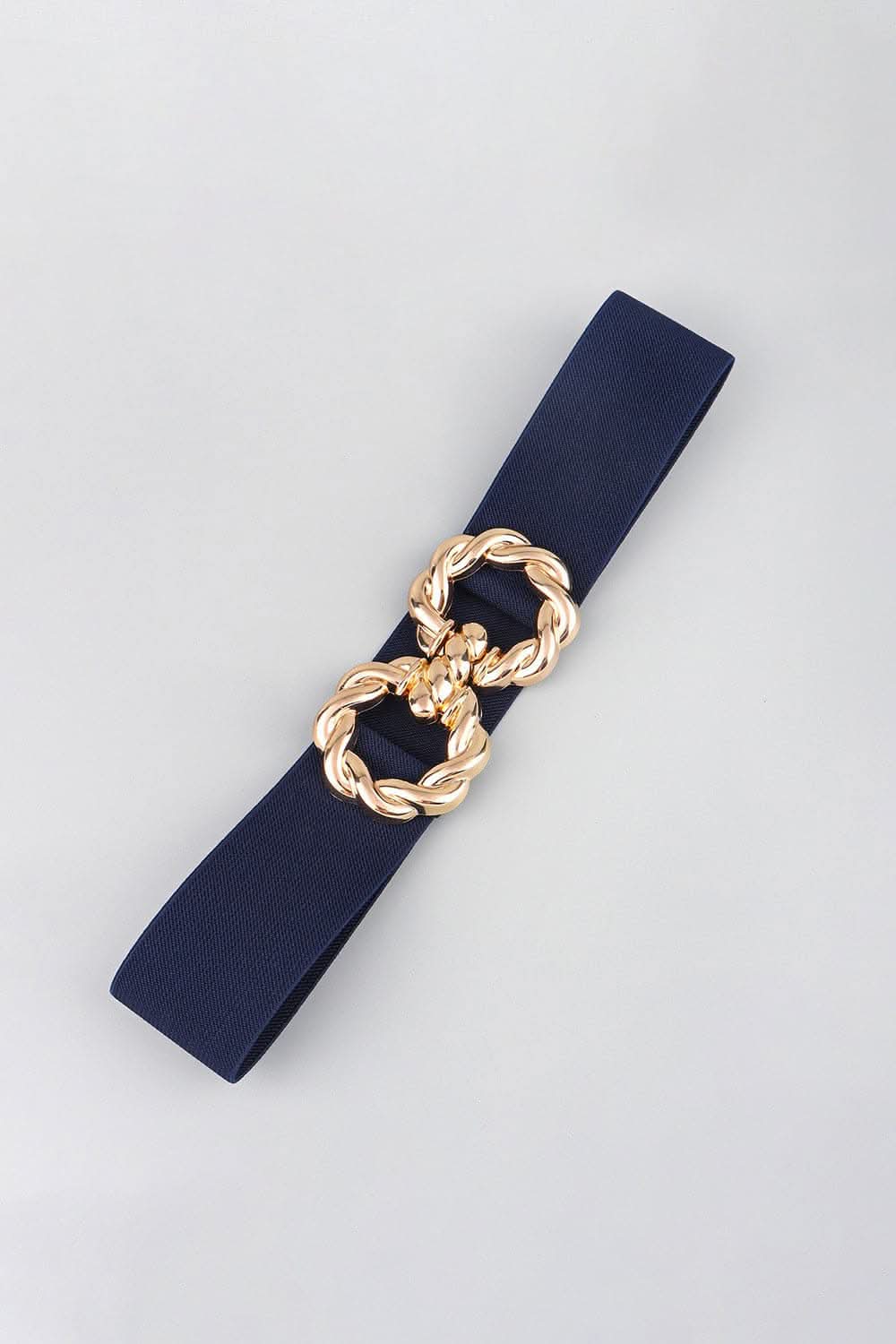 Elastic belt with zinc alloy buckle