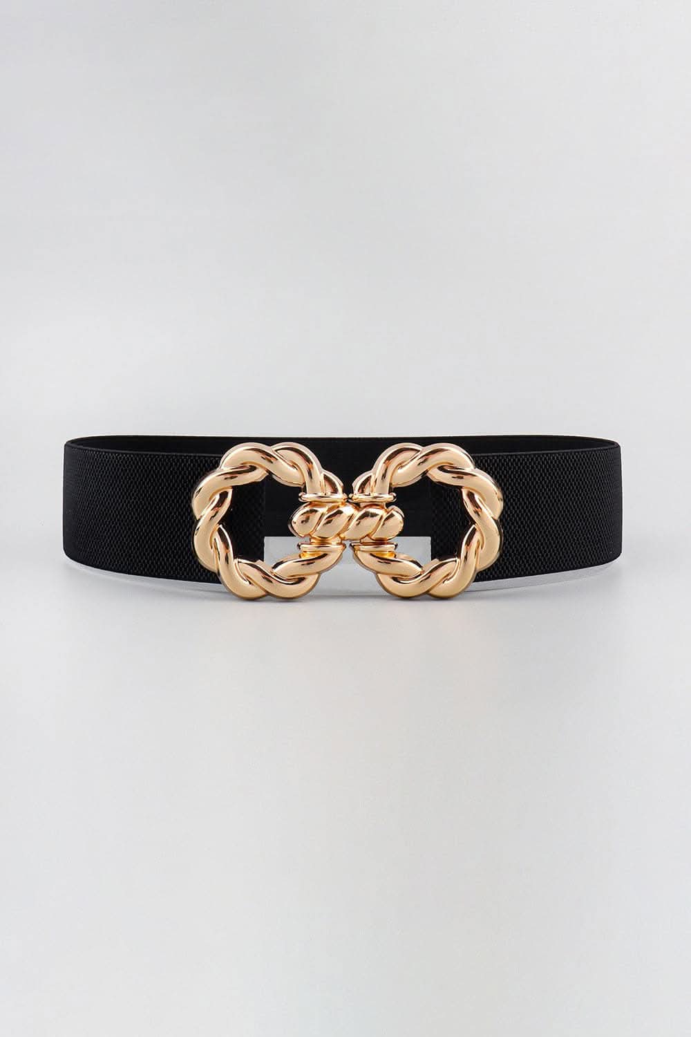 Elastic belt with zinc alloy buckle