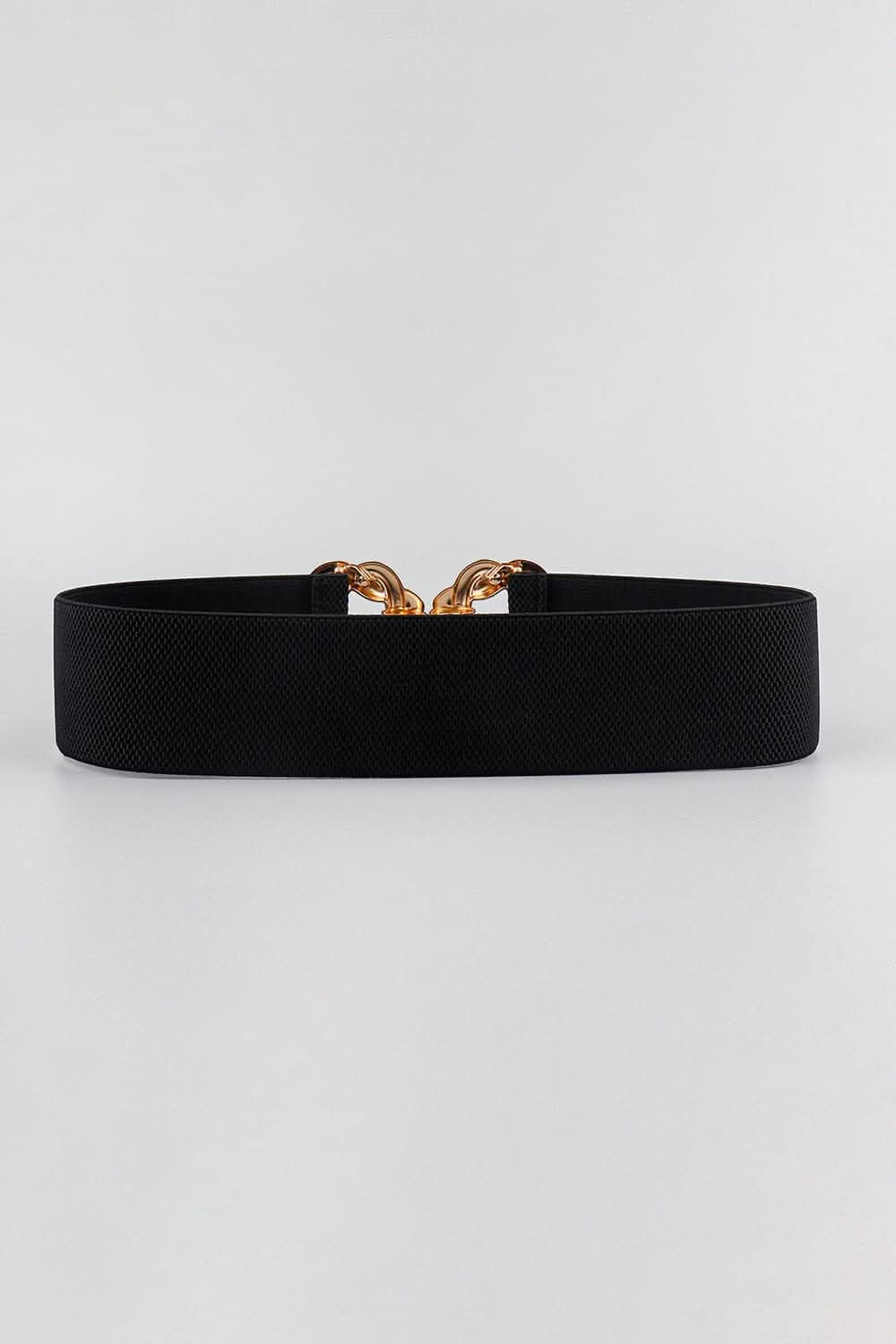 Elastic belt with zinc alloy buckle