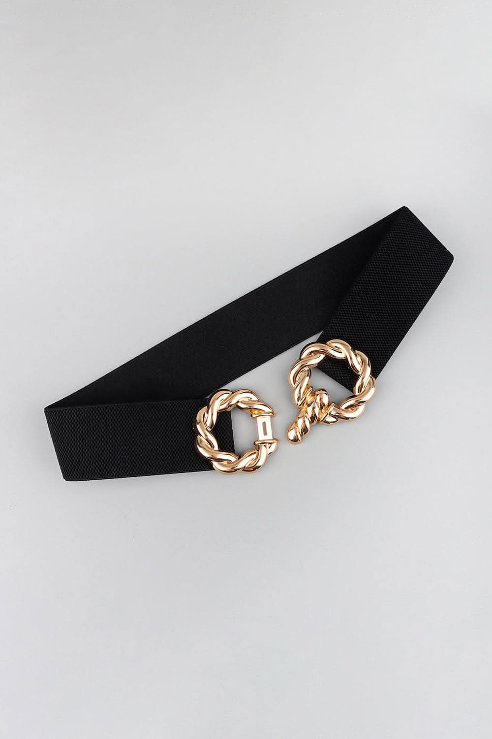 Elastic belt with zinc alloy buckle