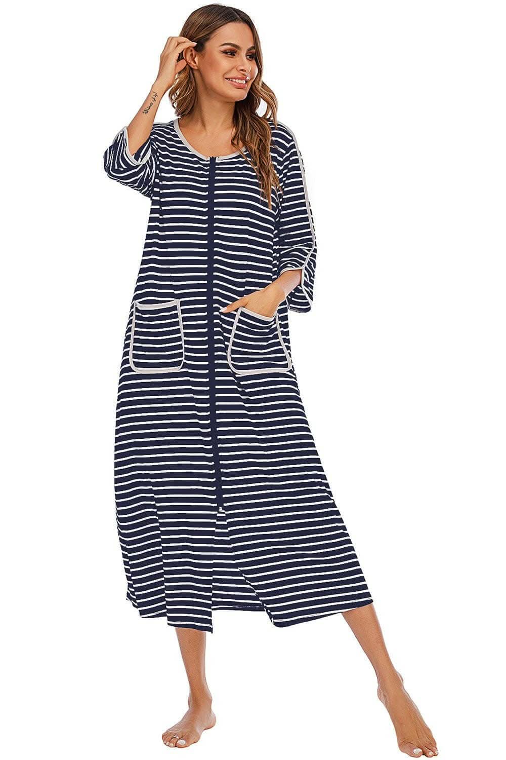 Elegant sheer night dress with pockets