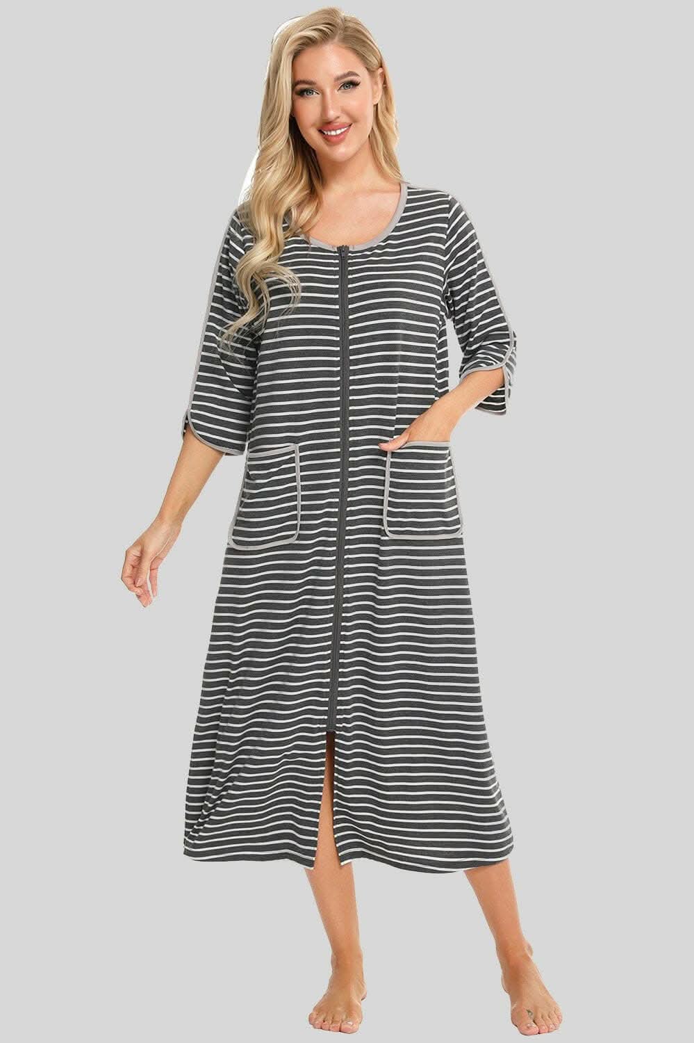 Elegant sheer night dress with pockets