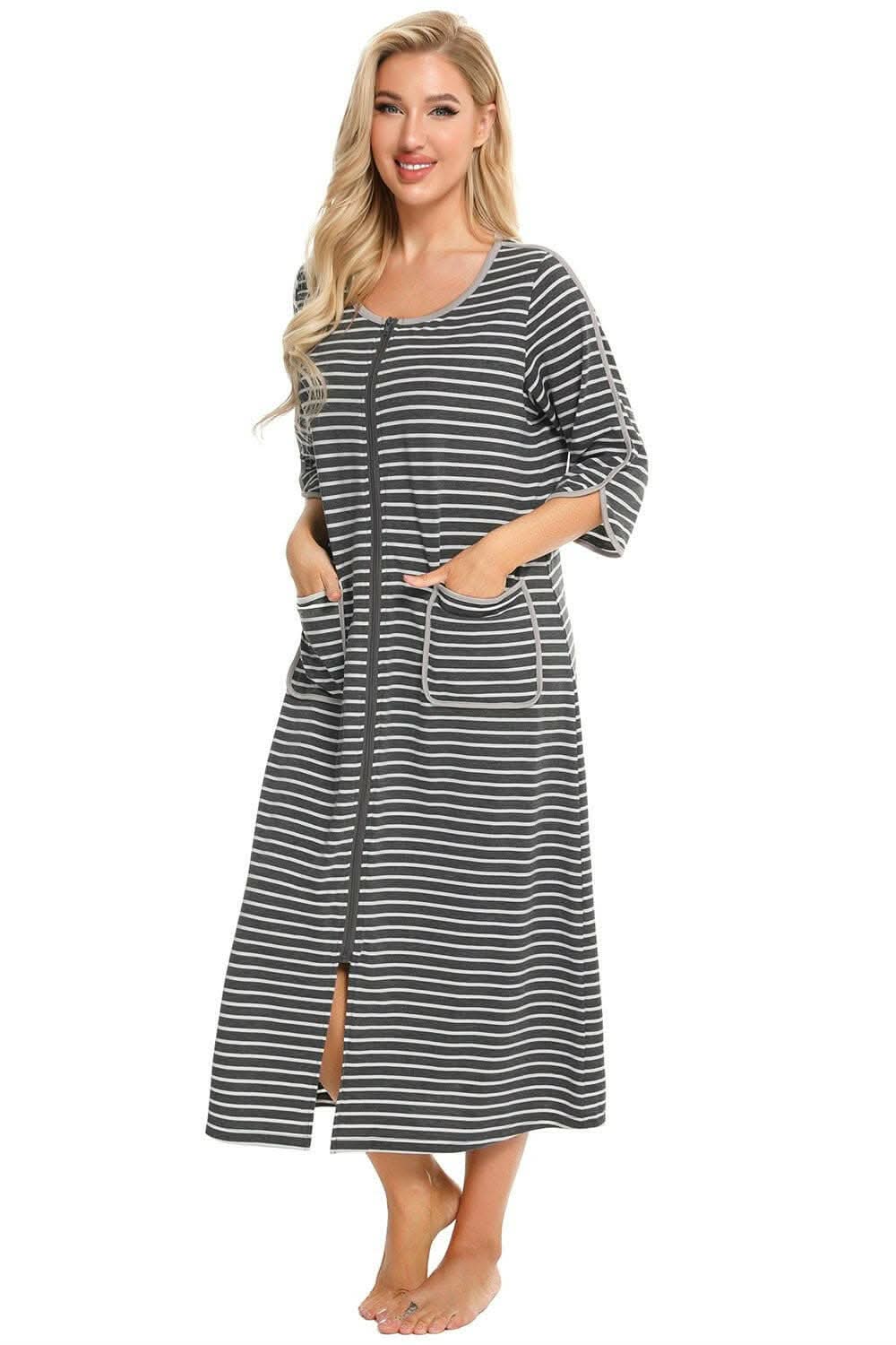 Elegant sheer night dress with pockets