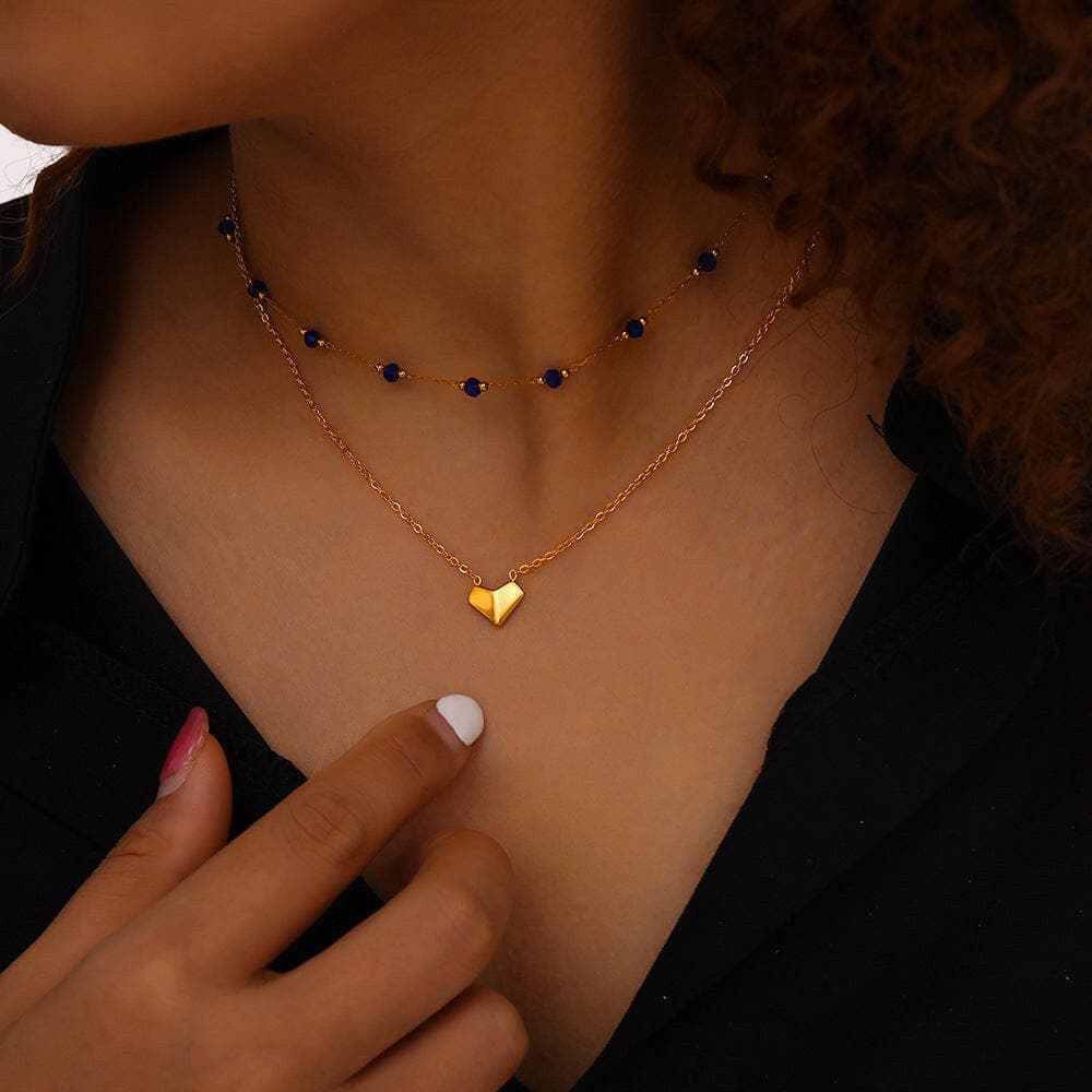 Elegant titanium steel crystal necklace
