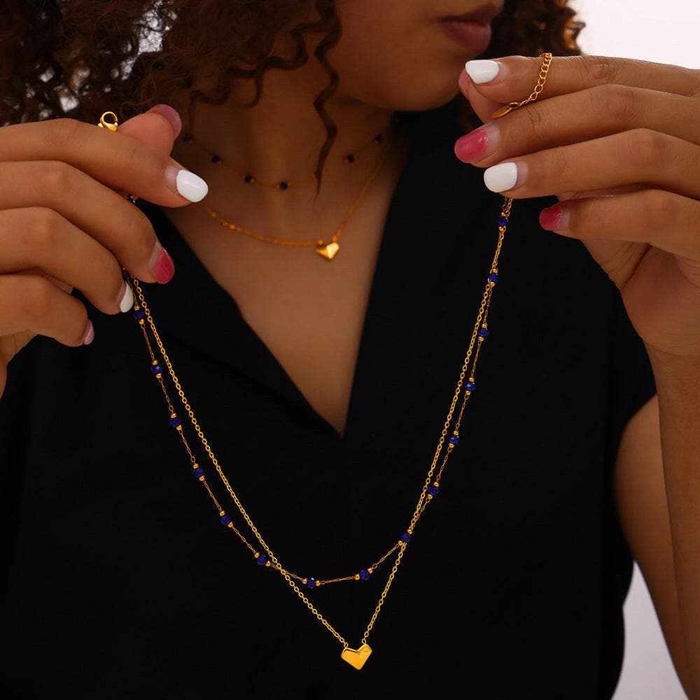 Elegant titanium steel crystal necklace