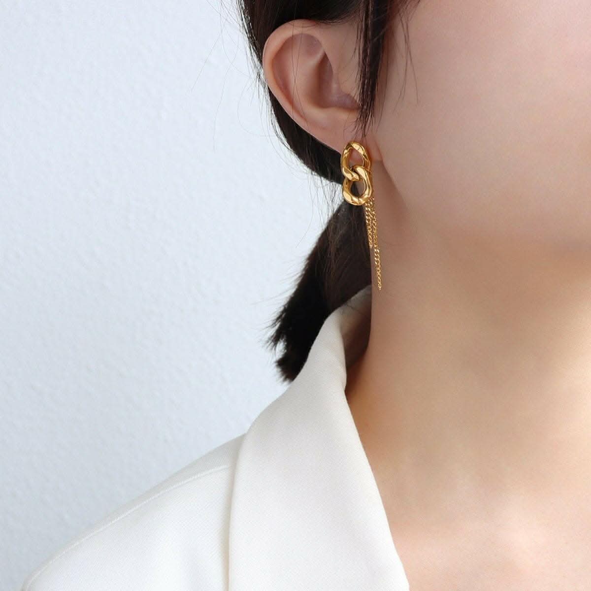 Elegant titanium steel earrings