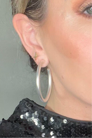 Matte Finish Large Hoop Earrings